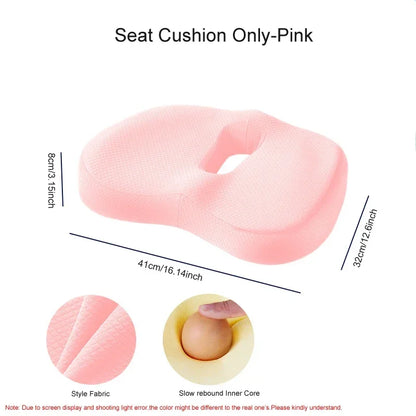 Memory Foam Seat Cushion™ Waist Back Support Pillow Set Orthopedic Ergonomic Coccyx Relief Hip Lumbar Pad