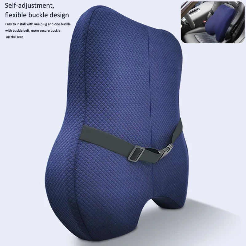 Memory Foam Seat Cushion™ Waist Back Support Pillow Set Orthopedic Ergonomic Coccyx Relief Hip Lumbar Pad